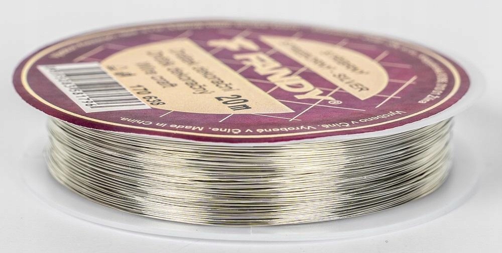 Drucik florystyczny metalowy 0,3mm x 20m srebrny