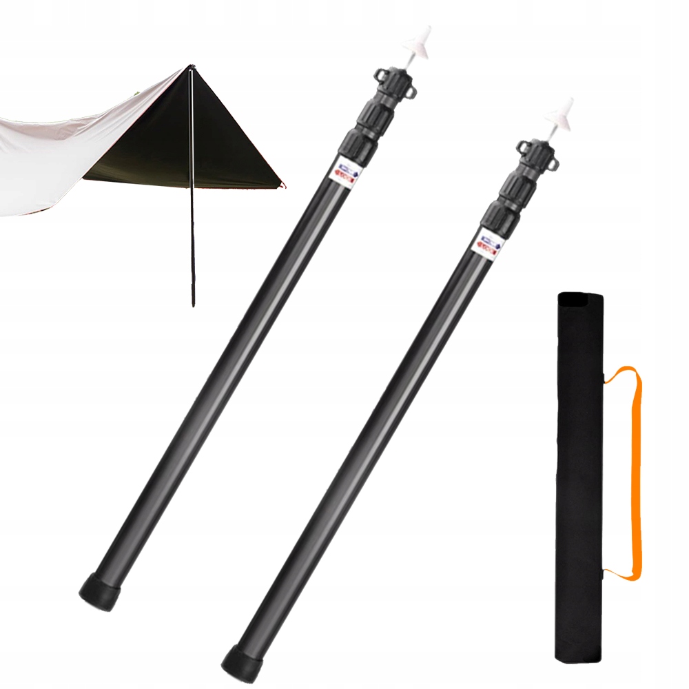 Pałąki Do Namiotu 2 Szt Aluminiowe Na Camping Czarne 95-230 CM
