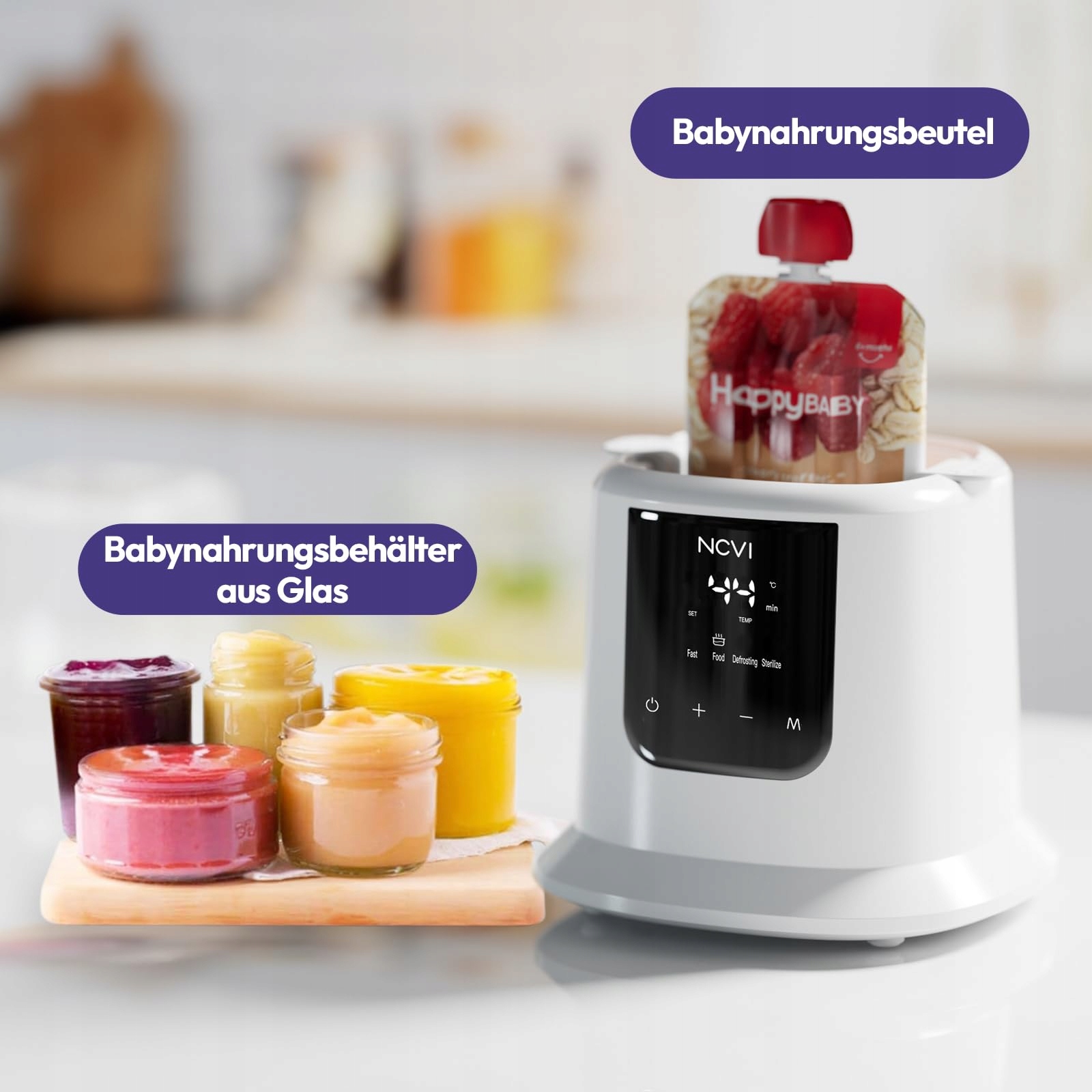 NCVI Podgrzewacz Do Butelek Dla Niemowląt LCD Sterylizacja Para Timer — miniatura 5