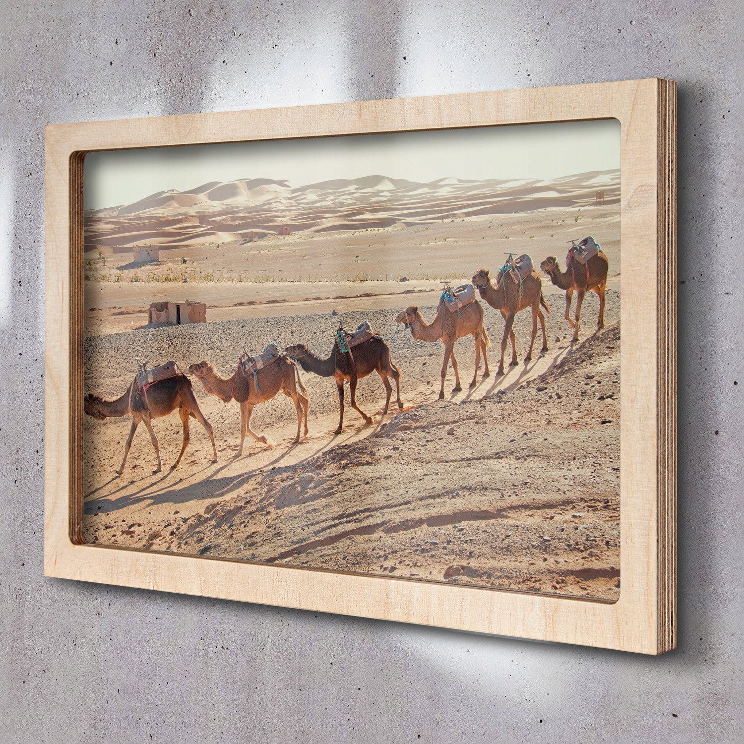 Nástěnný fotoobraz rámeček Karavan velbloudů 65x45
