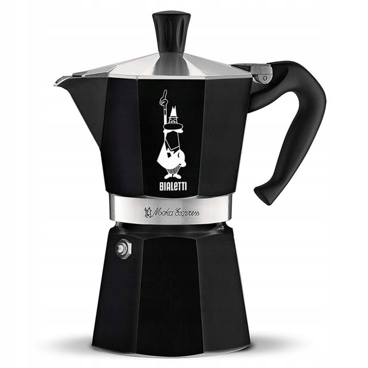 Aluminiowa kawiarka Bialetti Moka Express 6tz 270ml 6 Filiżanek Czarna