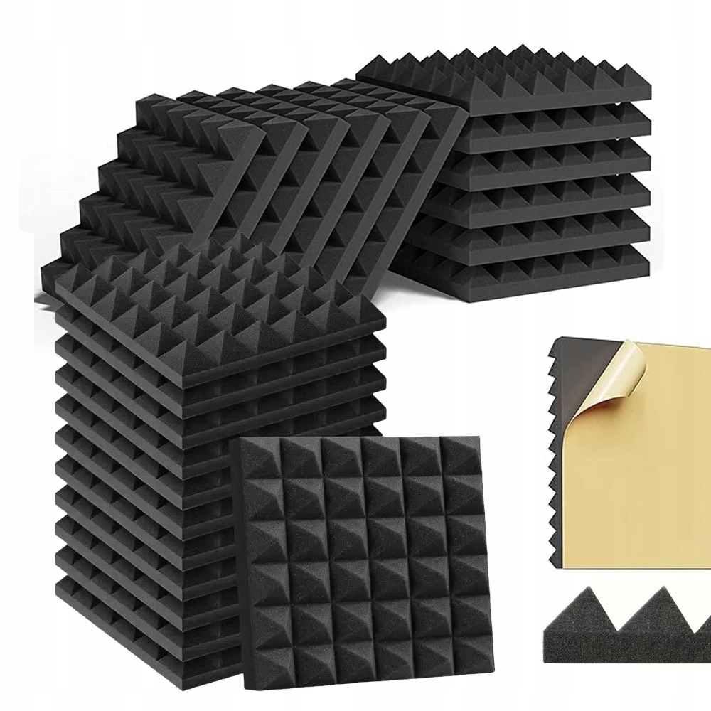 24 Ks Pěnová Podložka Pyramidový Panel 30X30X5CM Odhlučnění Studio
