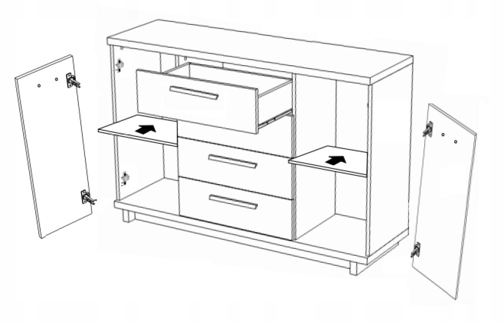meble INES K2D4SZ komoda z szufladami do sypialni Głębokość mebla 40 cm