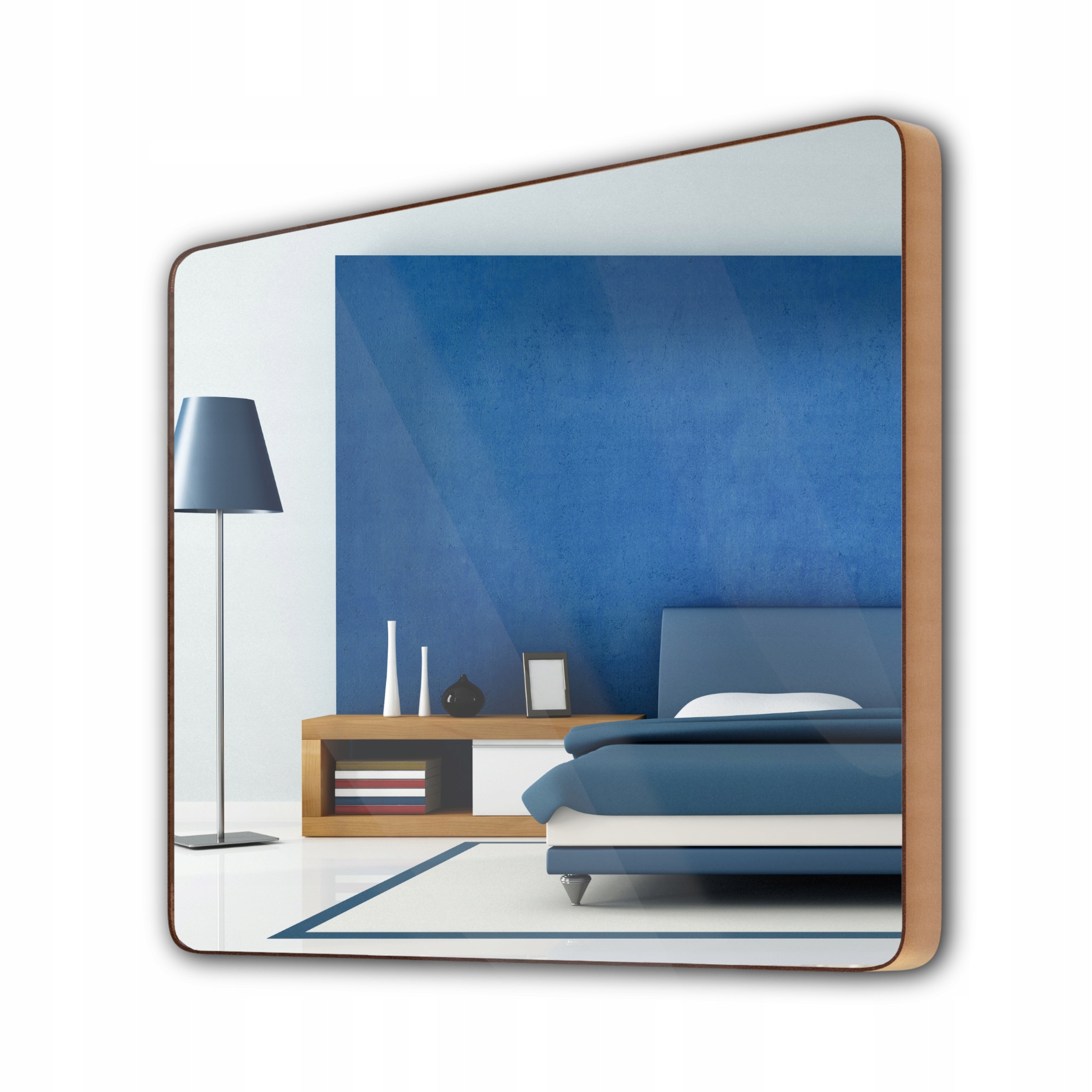 

Lustro Glamour 90x70cm w Złotej Aluminiowej Ramie
