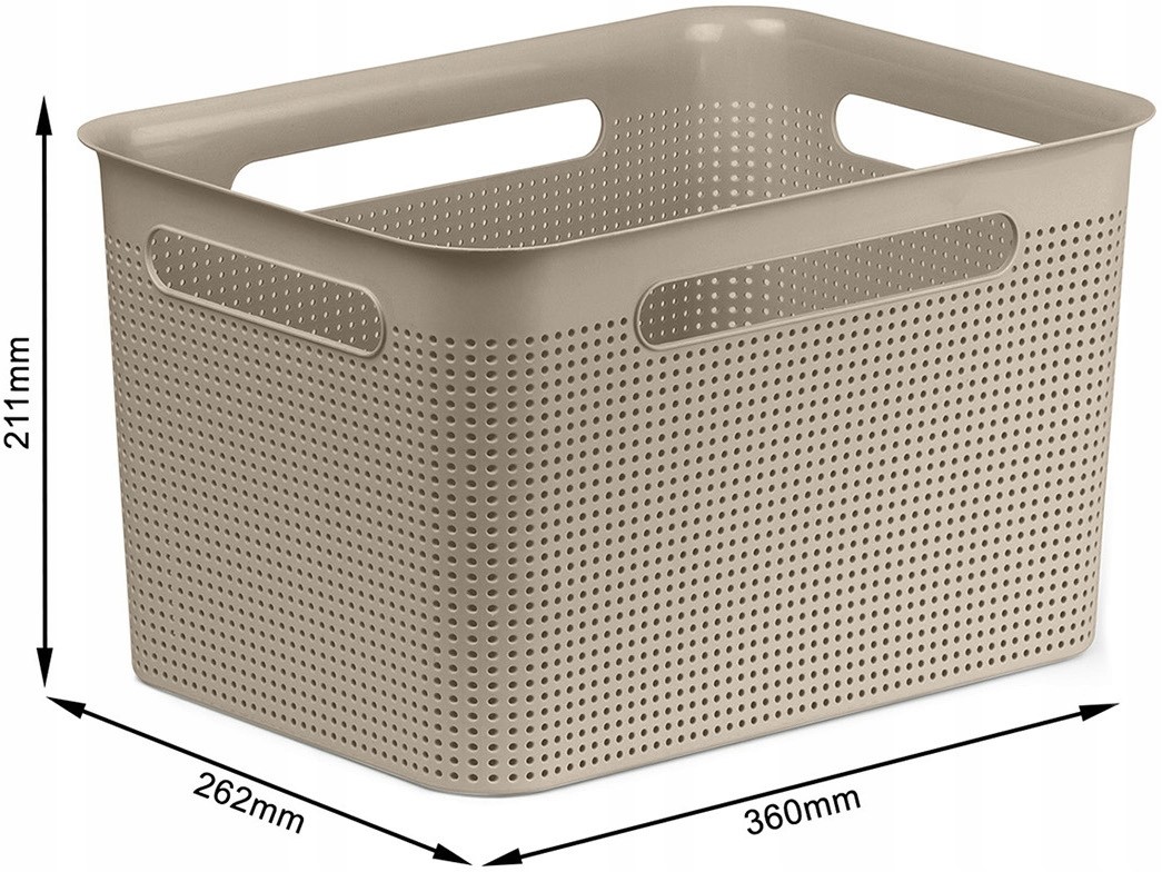 Pojemnik Koszyk plastikowy na pranie zabawki ubrania Rotho Brisen 16 l Beż Marka Rotho