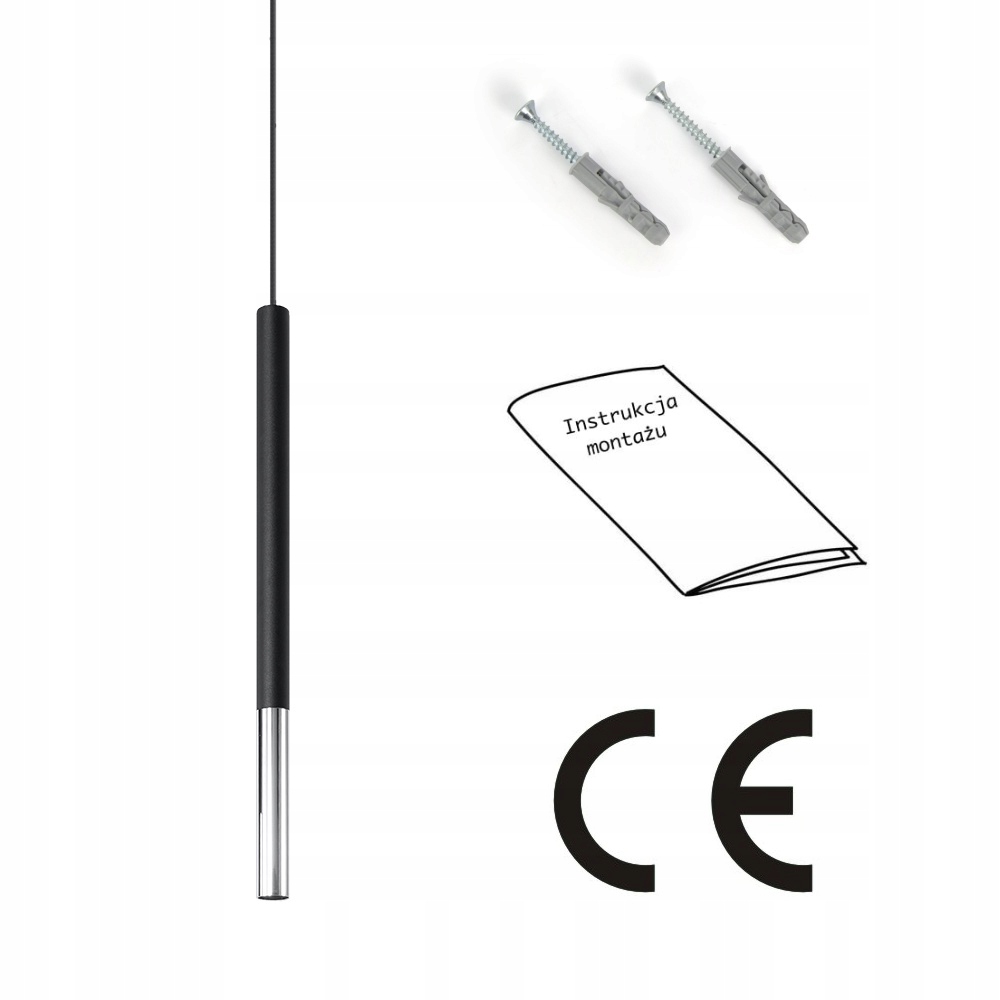 Czarna lampa wisząca zwis 1xG9 chrom tuba Lampa sufitowa czarna do jadalni