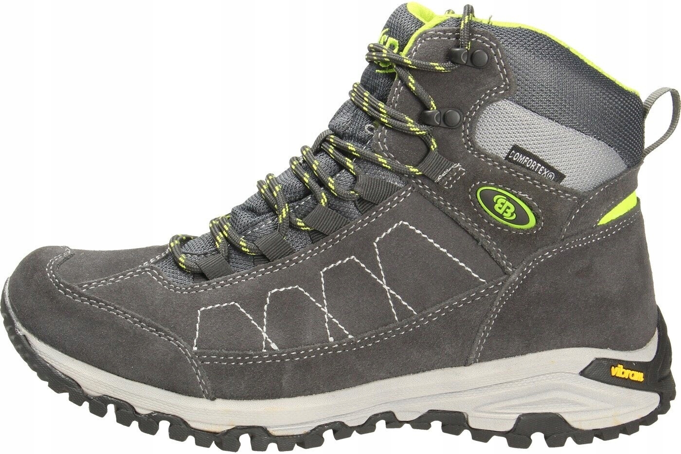 Brutting Šedé Pánské Trekové Boty Se Zelenými Prvky, Velikost 42