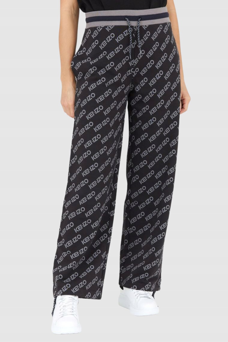 Kenzo Czarne spodnie dresowe damskie w logo S