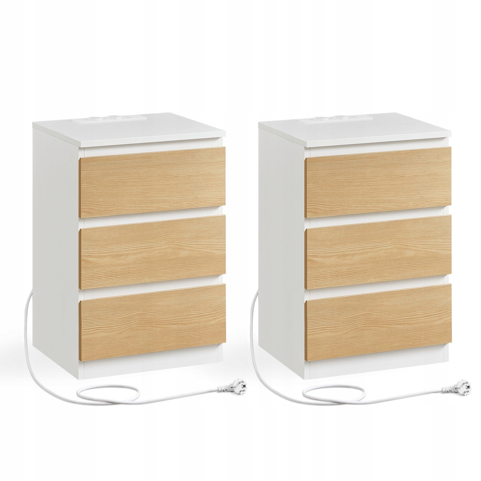 Nočná Skrinka Nočný Stolík 3 Zásuvky Do Spálne Loft 40x59x36 Sada 2 Kusov