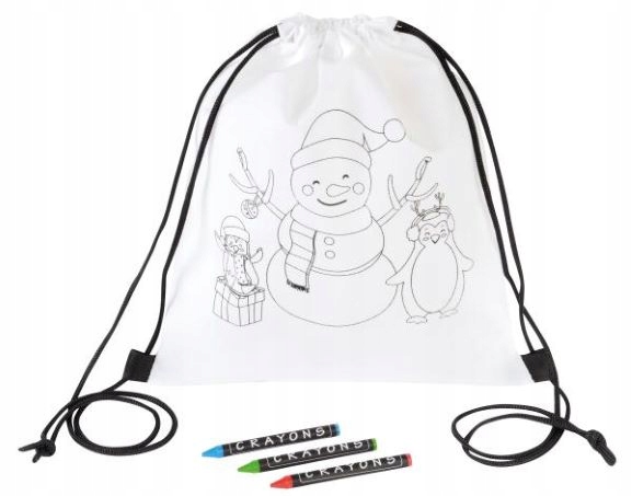 

Worek plecak Bałwanek święta workoplecak +3 kredki