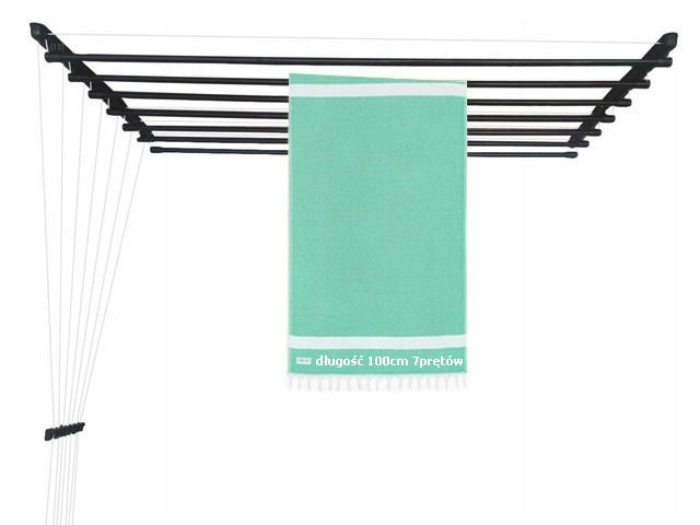 Sušák Na Prádlo Koupelna Balkon délka 100 cm 7 pr Černá