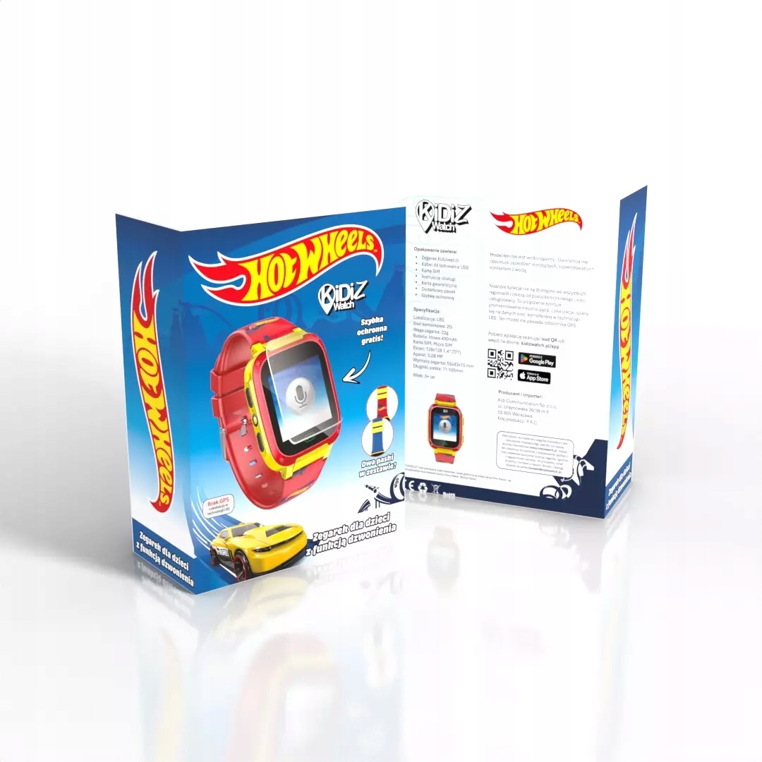 Chytré Hodinky pro dítě s hlasovými hovory KiDiZ Hot Wheels