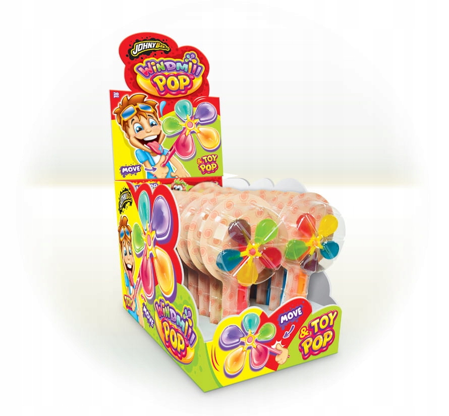 Levně Lízátko Johny Bee Windmill pop 20 kusů