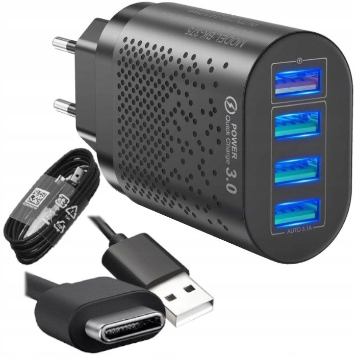 

Szybka Ładowarka 4xUSB 48w+kabel Usb-c 1,5m Qc 3.0