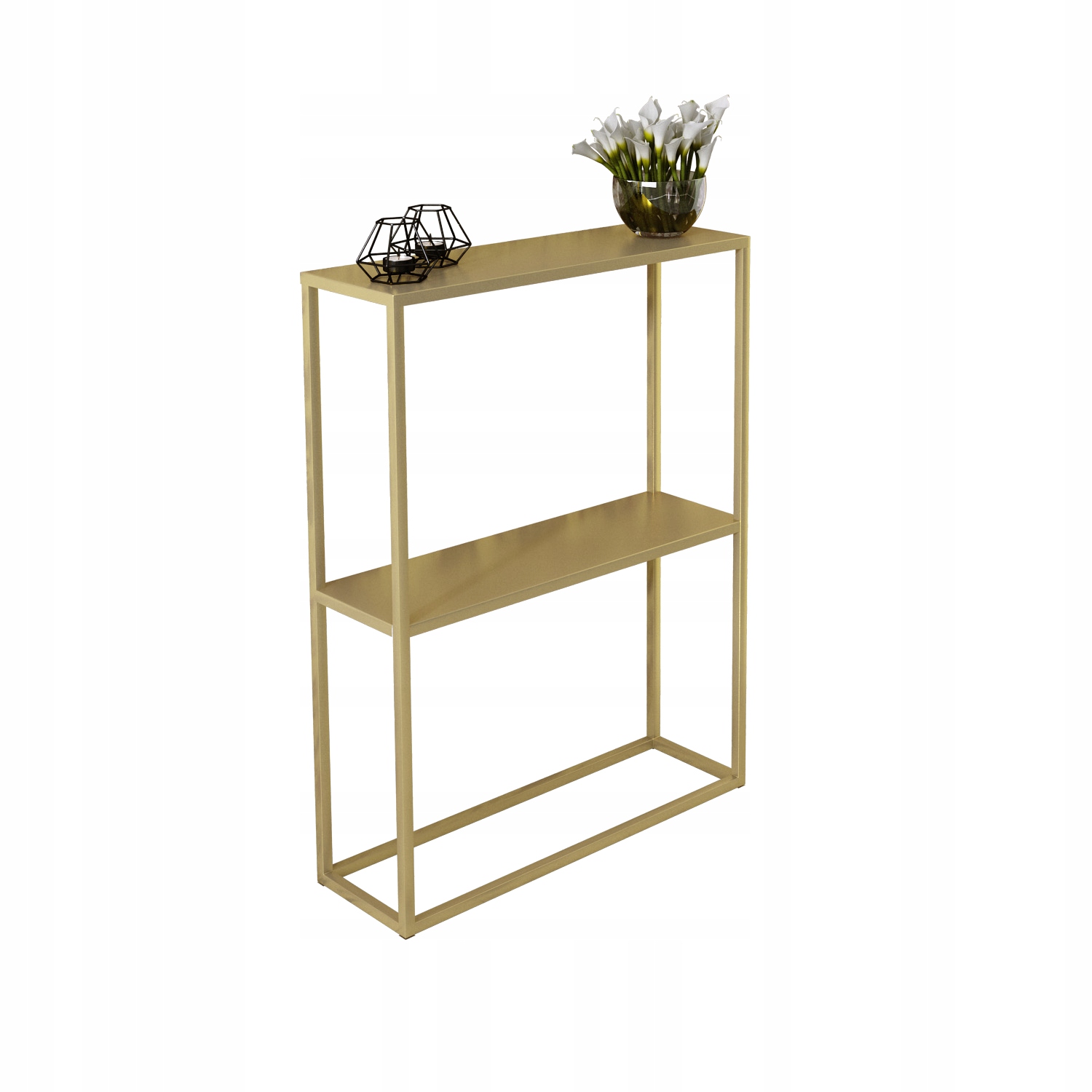 Konsolka Podwójna Loft Metal Wąska 60x20h78 Złota