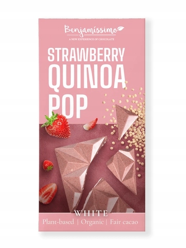 Levně 3x Tabulka Kakaová Jahoda Quinoa Bezlepková Bio 60 g Benjamissimo