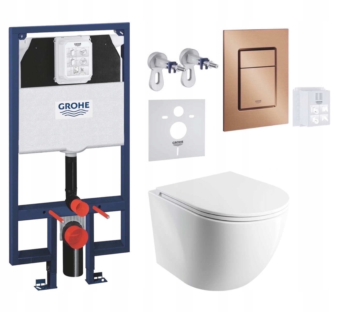 7v1 Wc Sada, Stelaz Grohe Slim Wc Miska Rim Silent Omnires Tlačidlo