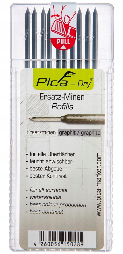 PICA DRY 3030 WKŁADY GRAFITOWE ZAPASOWE 10SZT