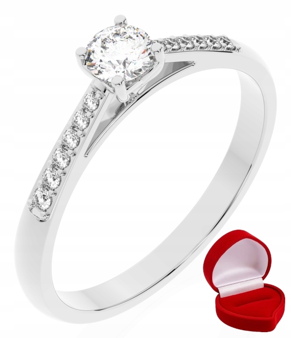 Zlatý Prstýnek 585 14k Lab Diamant 0,19 ct Bílé Zlato R17