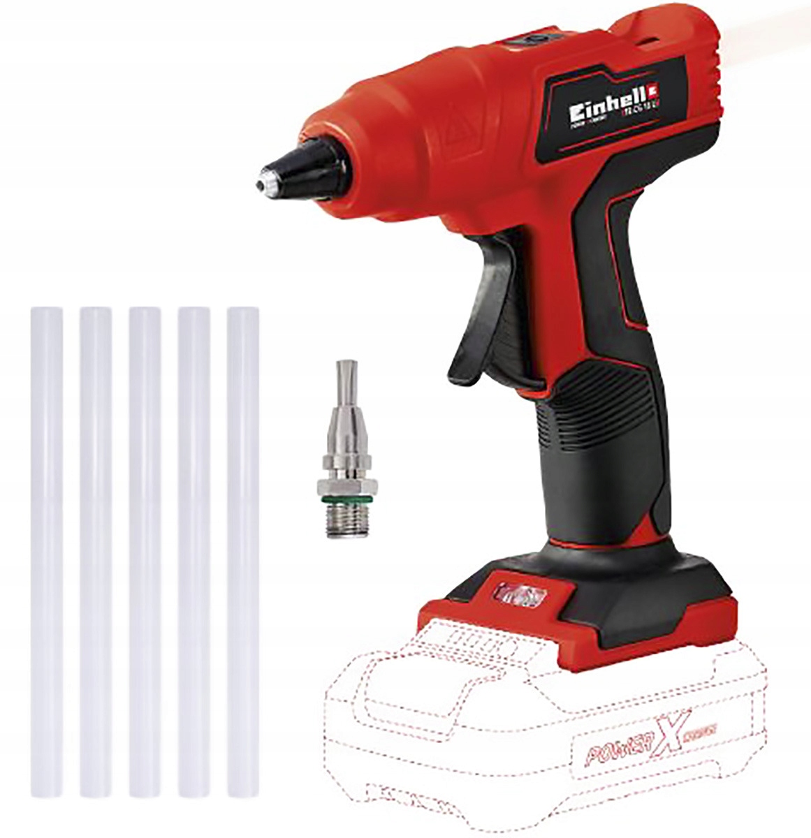 EINHELL PISTOLET NA KLEJ AKUMULATOROWY TE-CG 18 Li ZESTAW 4,0AH Średnica wkładu (mm) 11