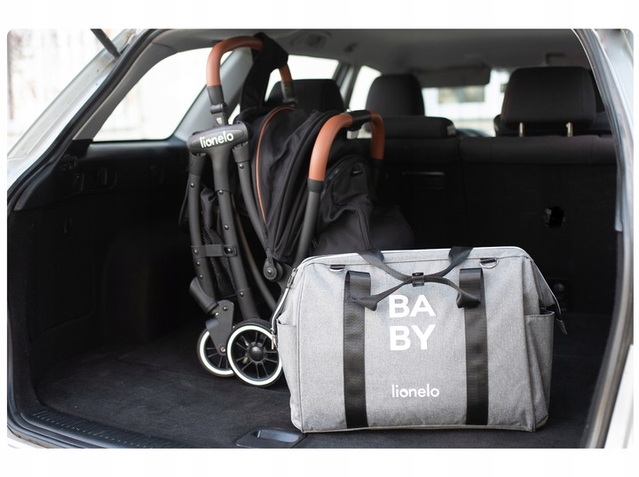 UNIWERSALNA TORBA DO WÓZKA Dla Mamy i Taty ORGANIZER Duża MOMMY BAG LIONELO Wzór dominujący bez wzoru