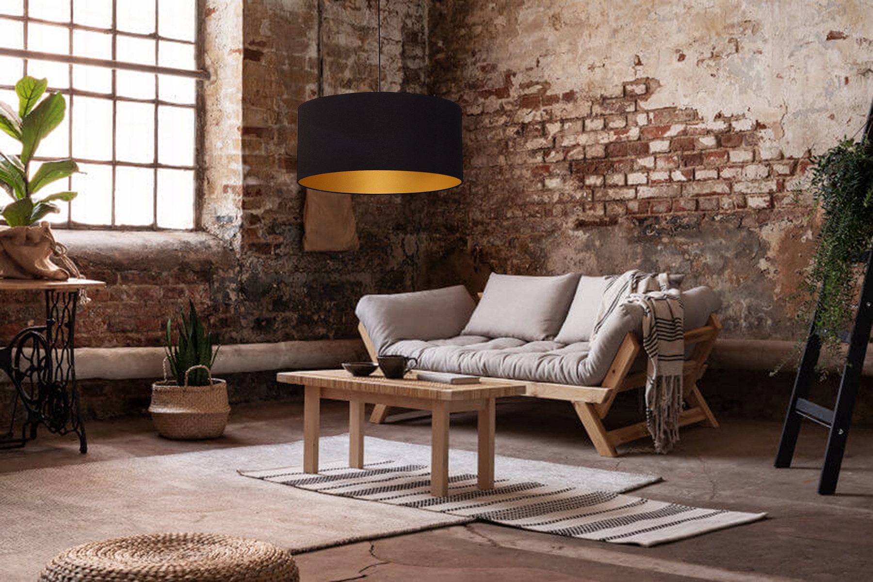 LAMPA WISZĄCA SUFITOWA LED FI 50cm SZARO/ZŁOTY Liczba punktów światła 1