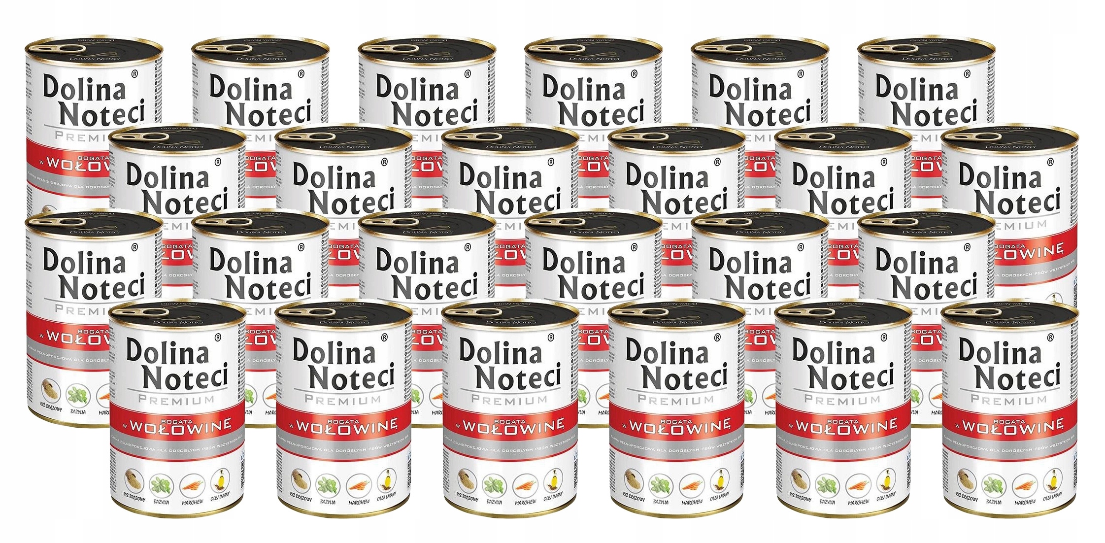 Dolina Noteci Premium Adult konzerva bohatá na hovězí maso 24x400 g