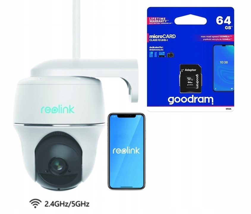 Kamera Reolink Argus B430 5MP Wifi batéria Usb-c 64GB Karta