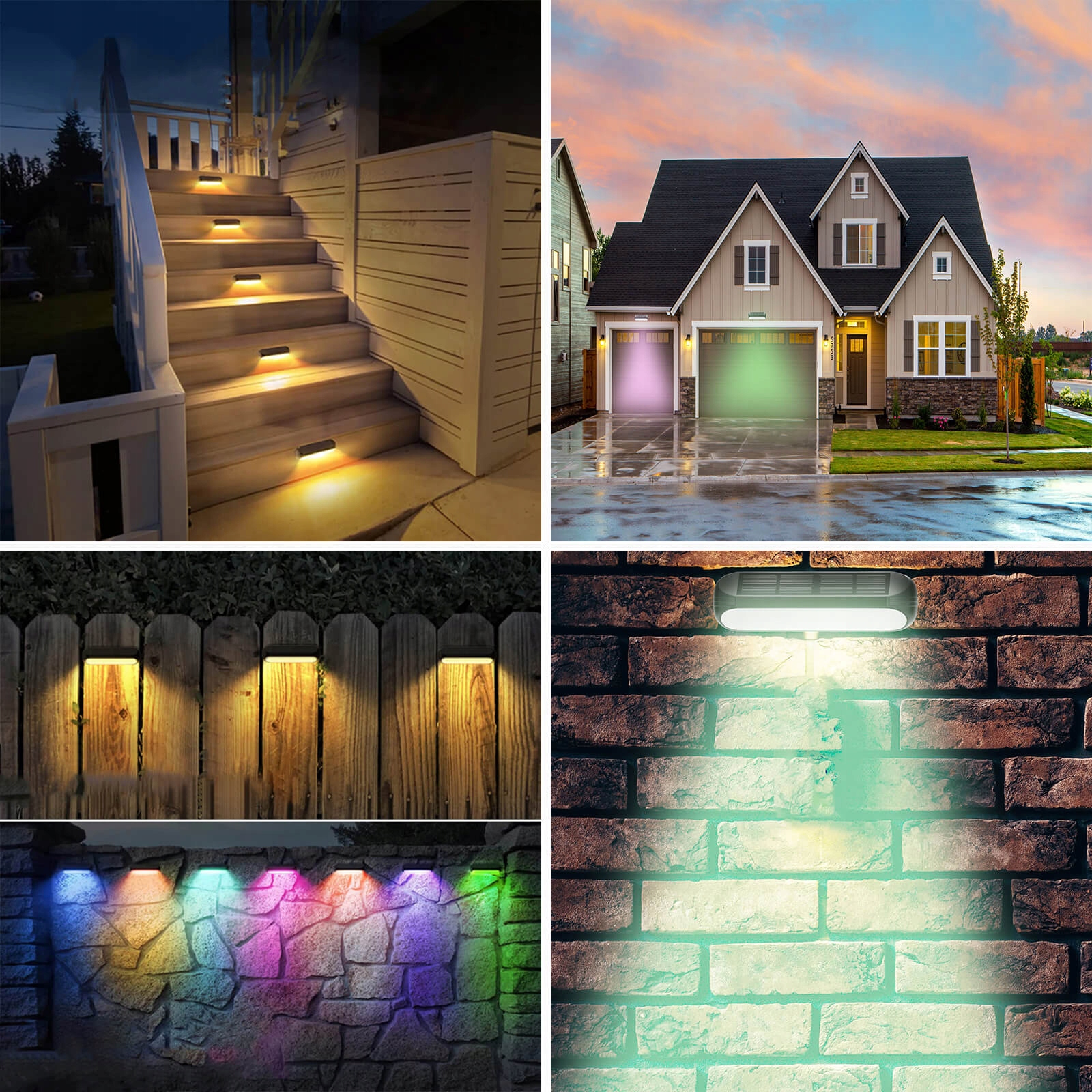 LAMPA ELEWACYJNA SOLARNA OPRAWA ZEWNĘTRZNA KINKIET OGRODOWY LED RGBW Barwa światła wielokolorowy