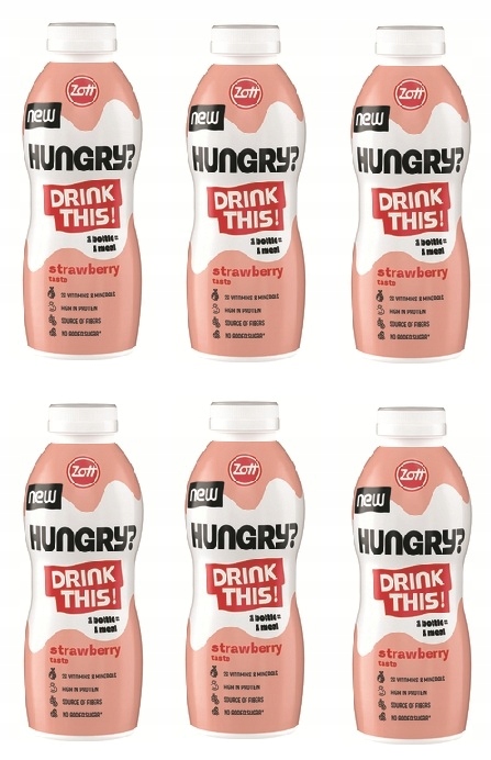 Levně 6 x 500 ml Zott Hungry Drink tekuté jídlo jahoda Svařovací