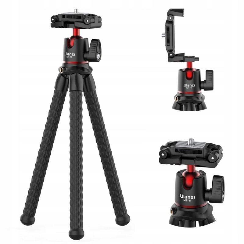 Ulanzi MT-11 Octopus mini statyw 2w1 z głowicą kulową i uchwytem do smartfo