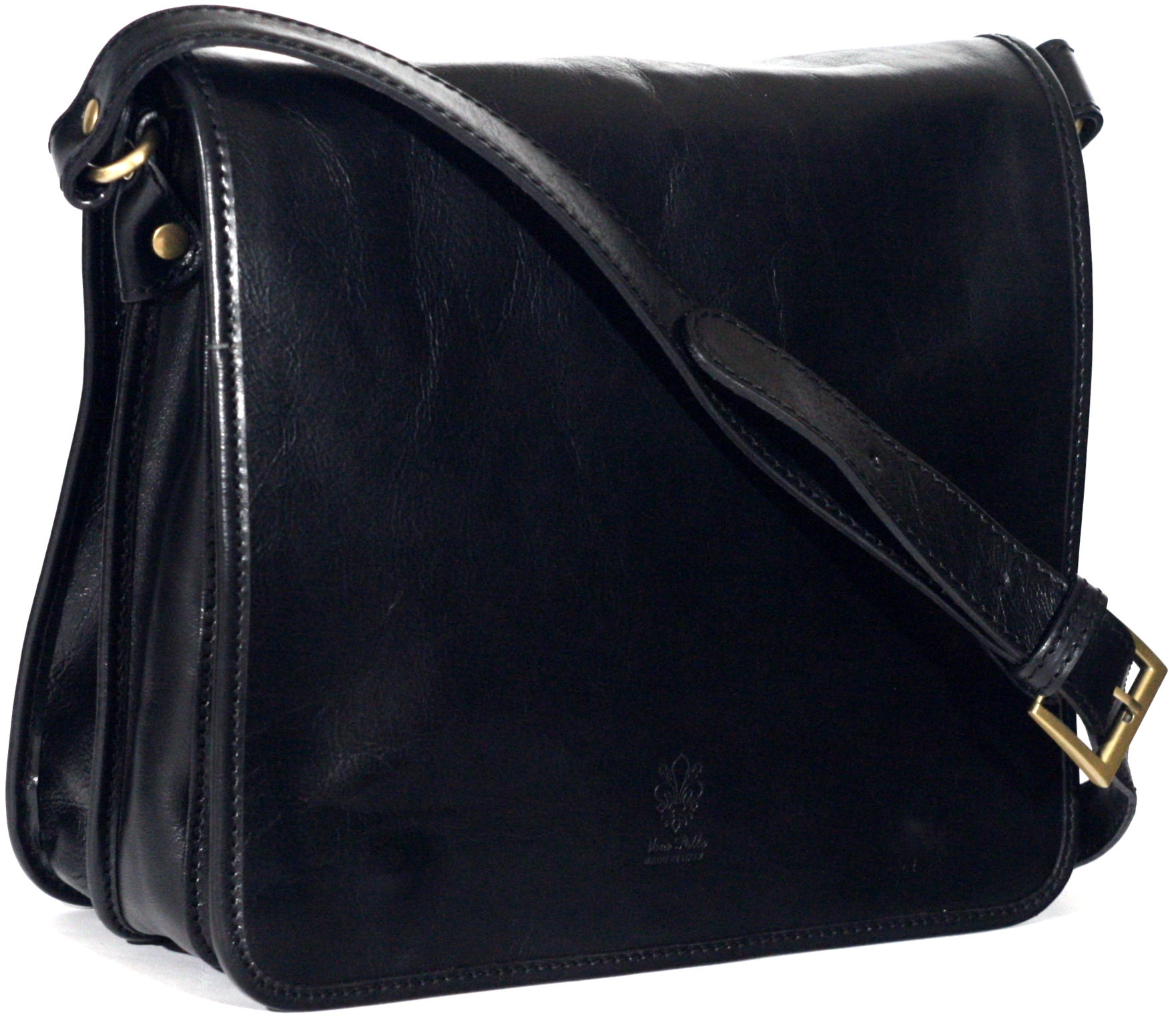 Pánska kožená taška cez rameno veľká čierna talianska A4 poštárka vintage A4
