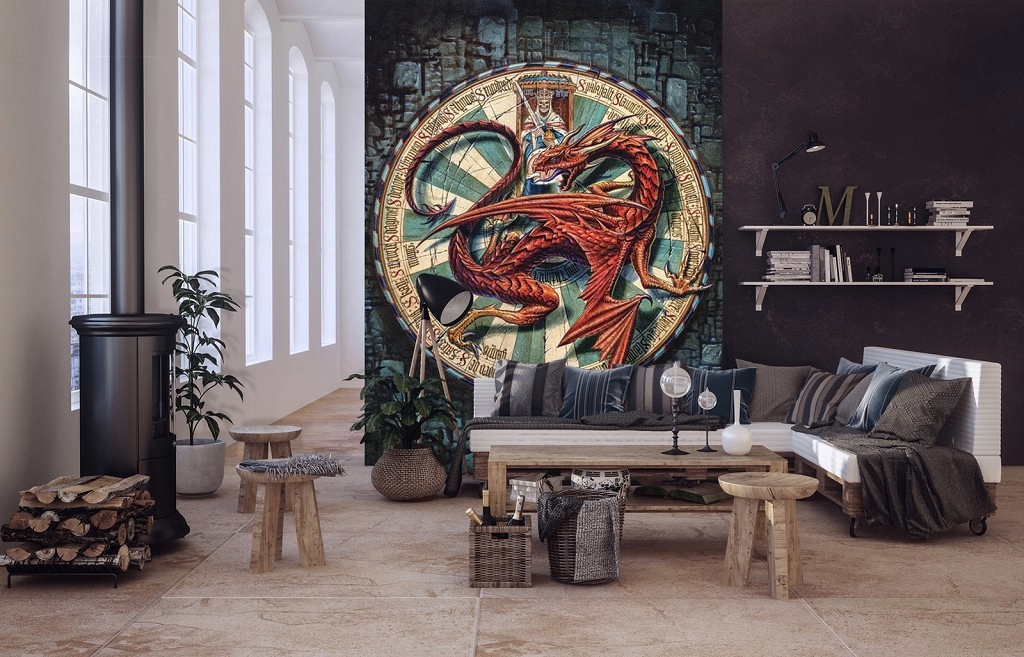 Vliesová Fototapeta 206x275 Bájná stvoření Červený drak +lepidlo