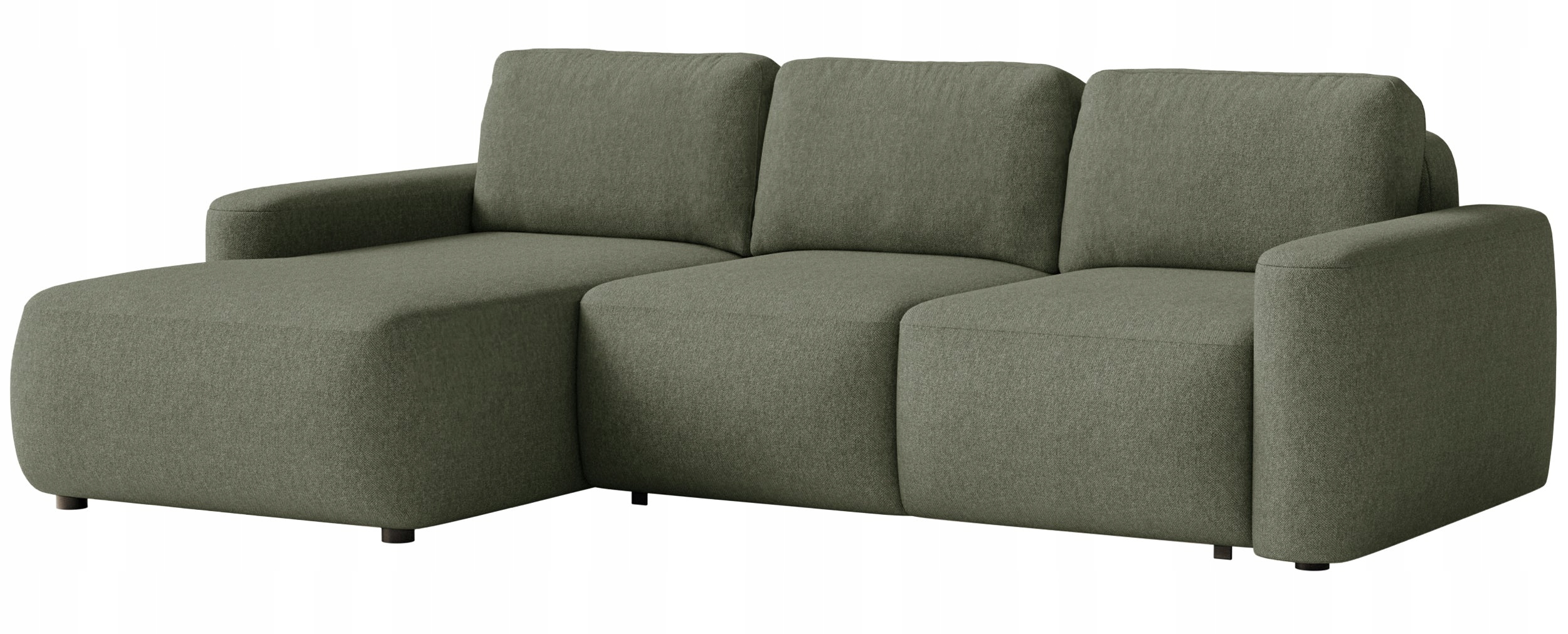 Rohová Sedací Souprava s funkcí spaní Carnos mini olivová šenilová Easy Clean levá