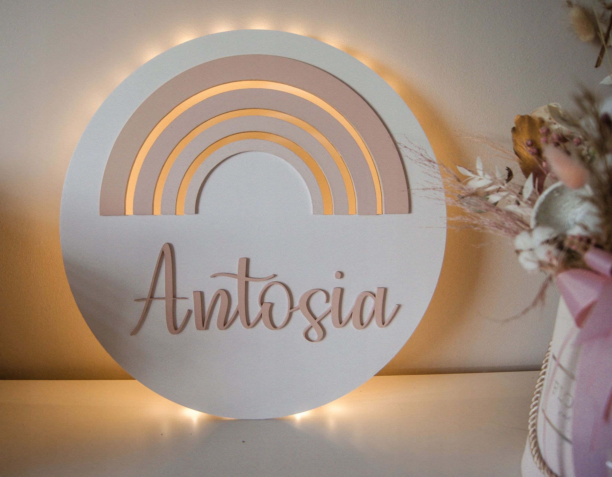 Lampka nocna LED 47 cm TĘCZA imię DUŻA na baterie Marka inna marka