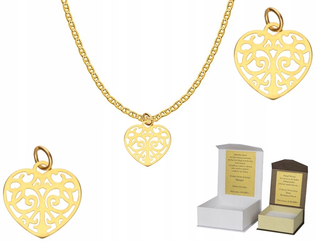 Zlatý řetízek pr. 585 přívěsek Srdce 50 cm Dedikace GZ1MZ5