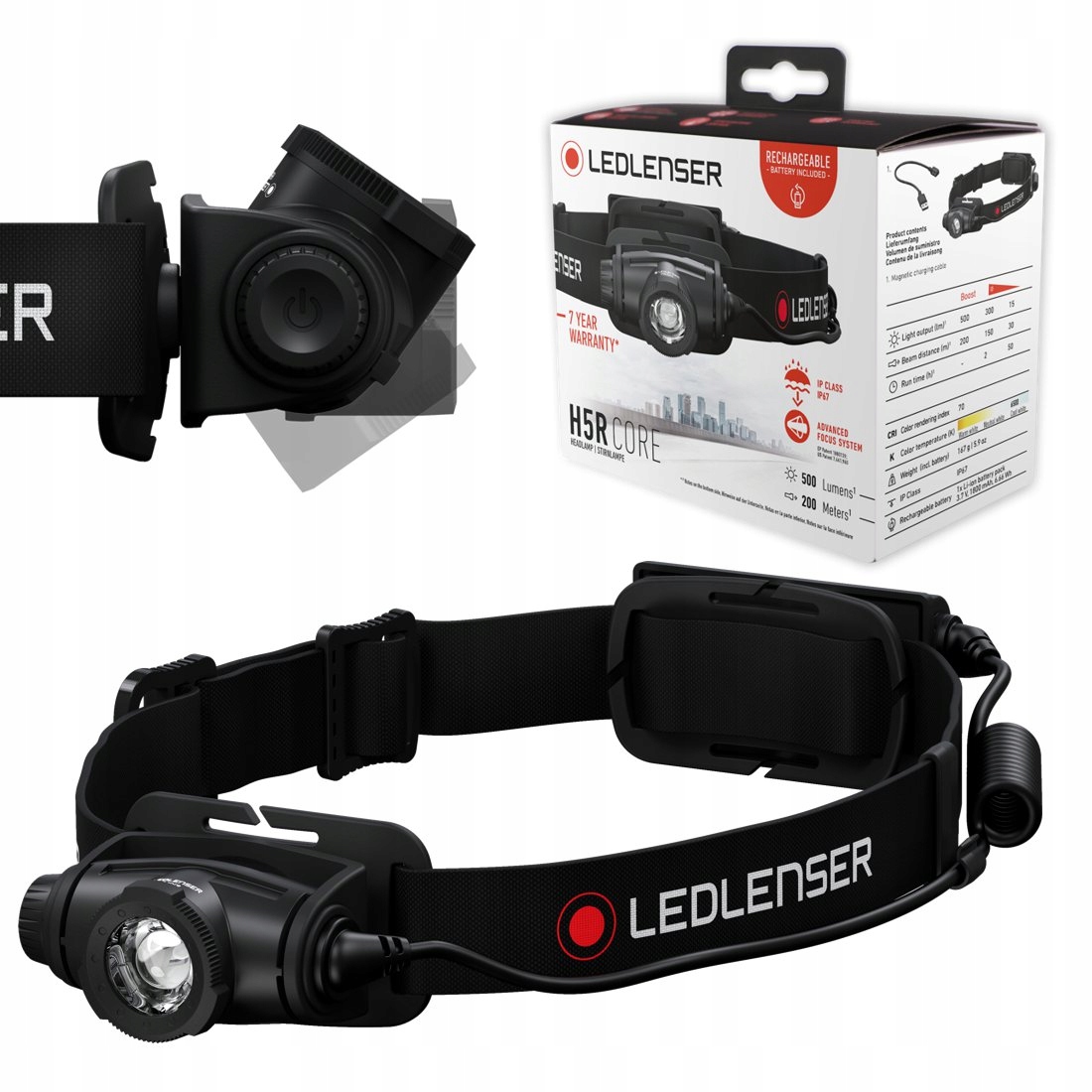 Latarka Czołowa Ledlenser H5R Core 500LM Zoom IP67 Akumulatorowa 200M