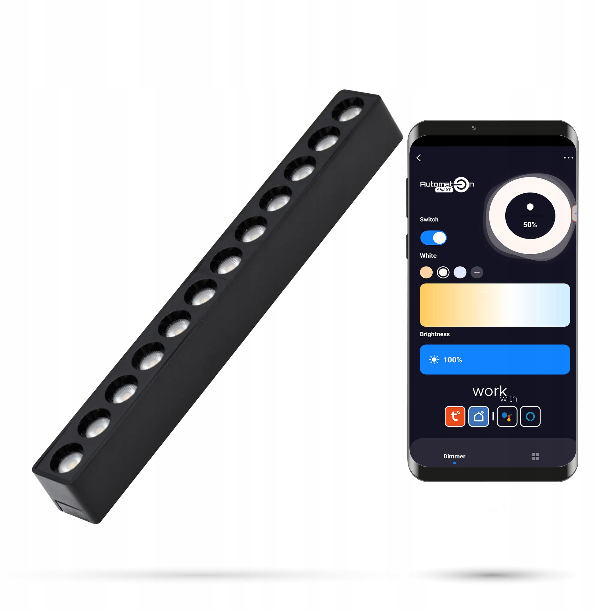 Reflektor Zigbee Tuya Grille 12W Slim Track a FiberFLEX 48VDC 3000-6000K