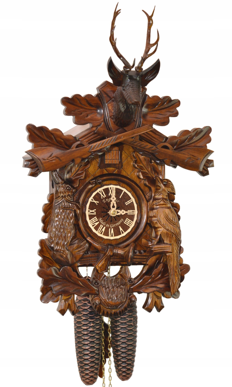 Zegar szafkowy wiszący z kukułką Engstler 739.8-WA3 30x55 cm 8-dniowy