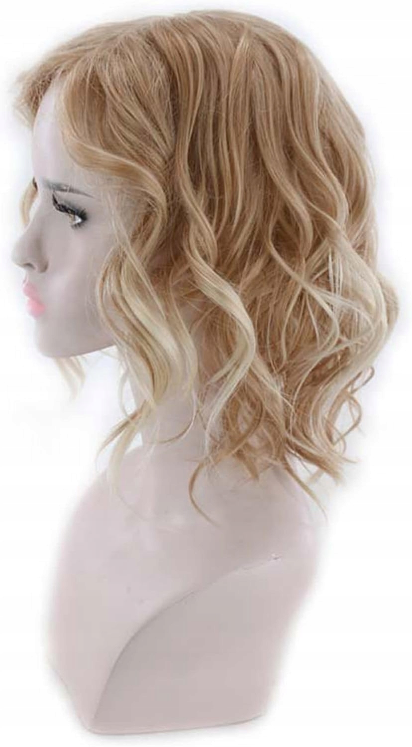 PERUKA WŁOSY BLOND KRĘCONE BOB NA SIATCE W69 Kolor włosów jasny blond