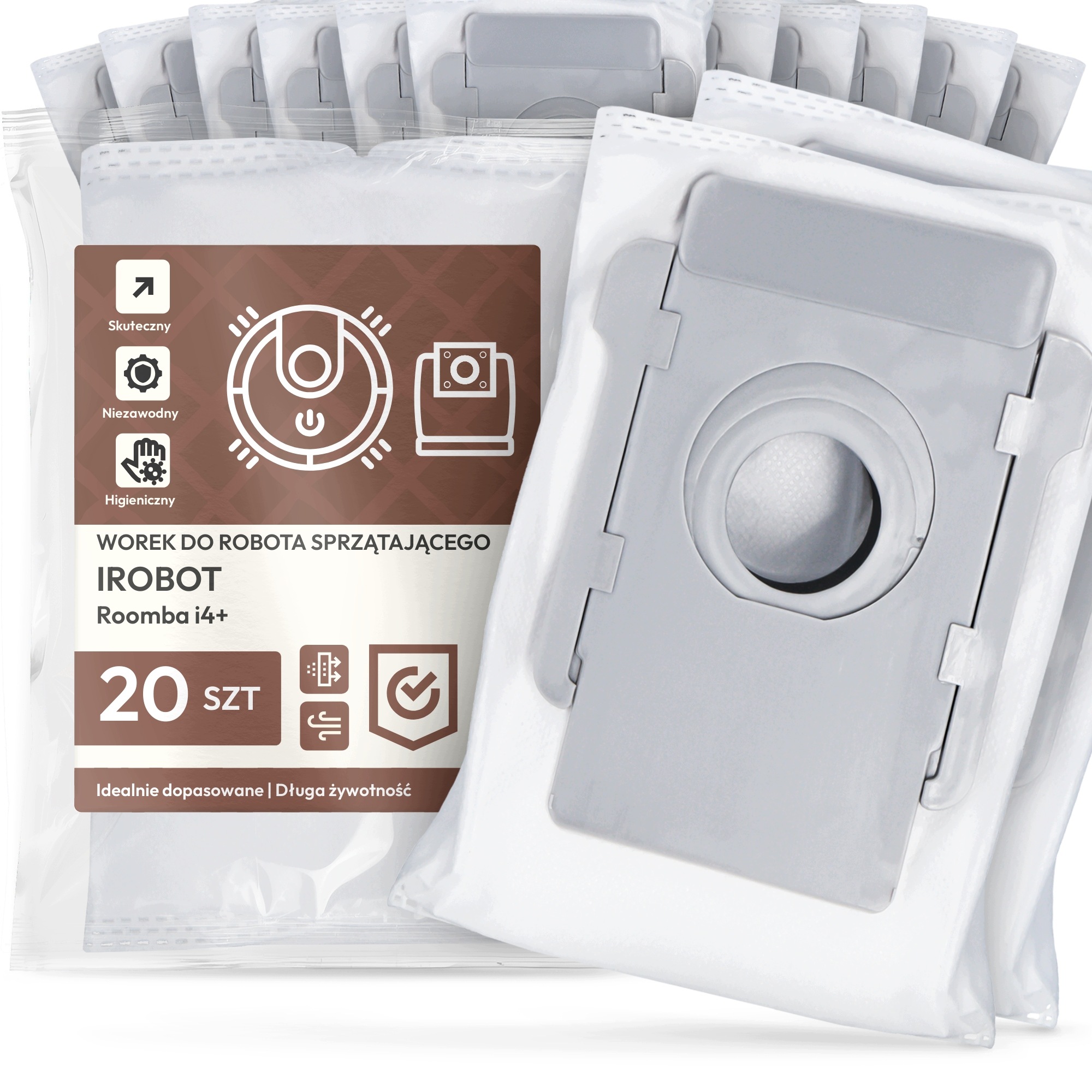 20 x Sáček pro Robotický Vysavač iRobot Roomba i4+ Syntetický Fyzelinový