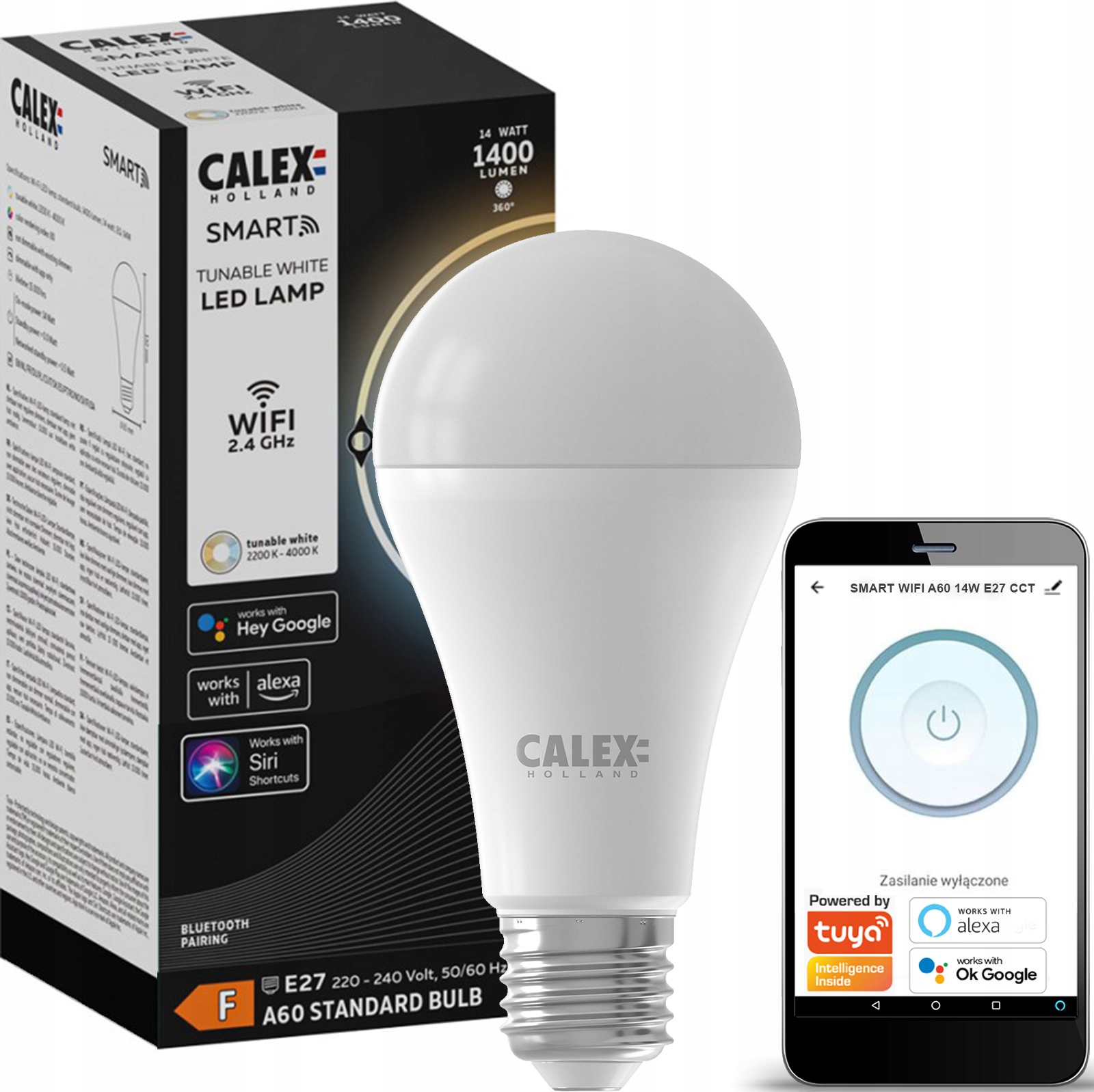 

Żarówka Led E27 Tuya WiFi 14W 100W Cct Smart Life