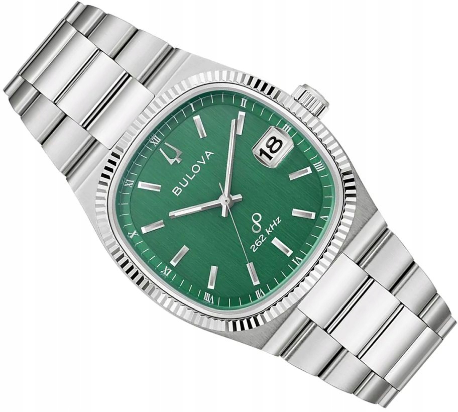 Pánské Hodinky Bulova 96B439 Precisionist Obdélníkové Zelené Luma Safír