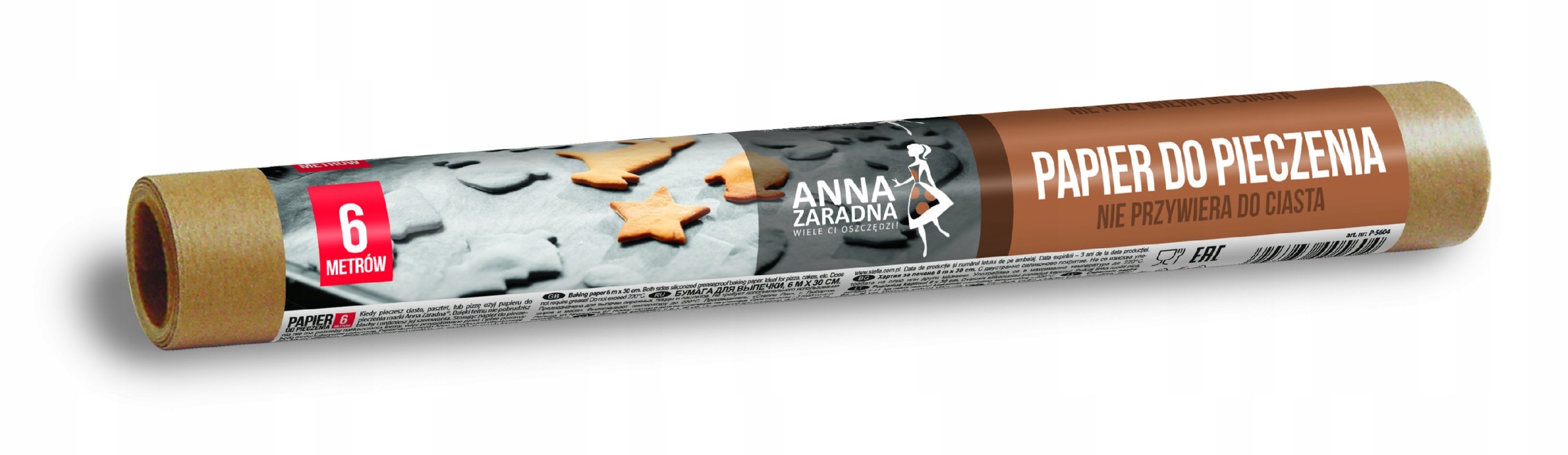 ANNA ZARADNA Papier do pieczenia brązowy 6m rolka - 1 szt.