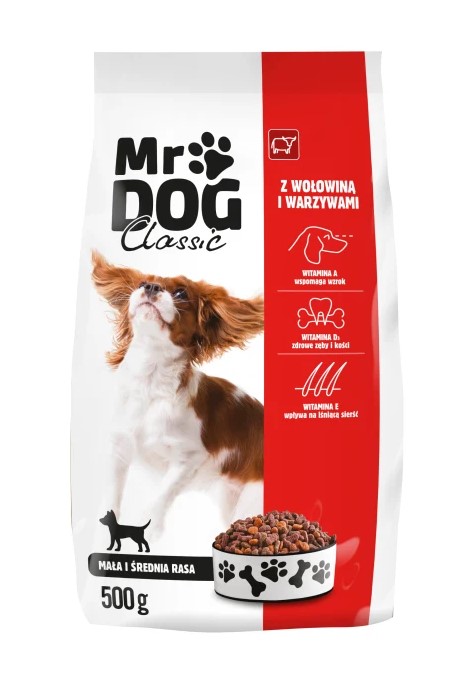 Levně Mr Dog krmivo pro malé a střední psy: hovězí maso a zelenina, plnohodnotné