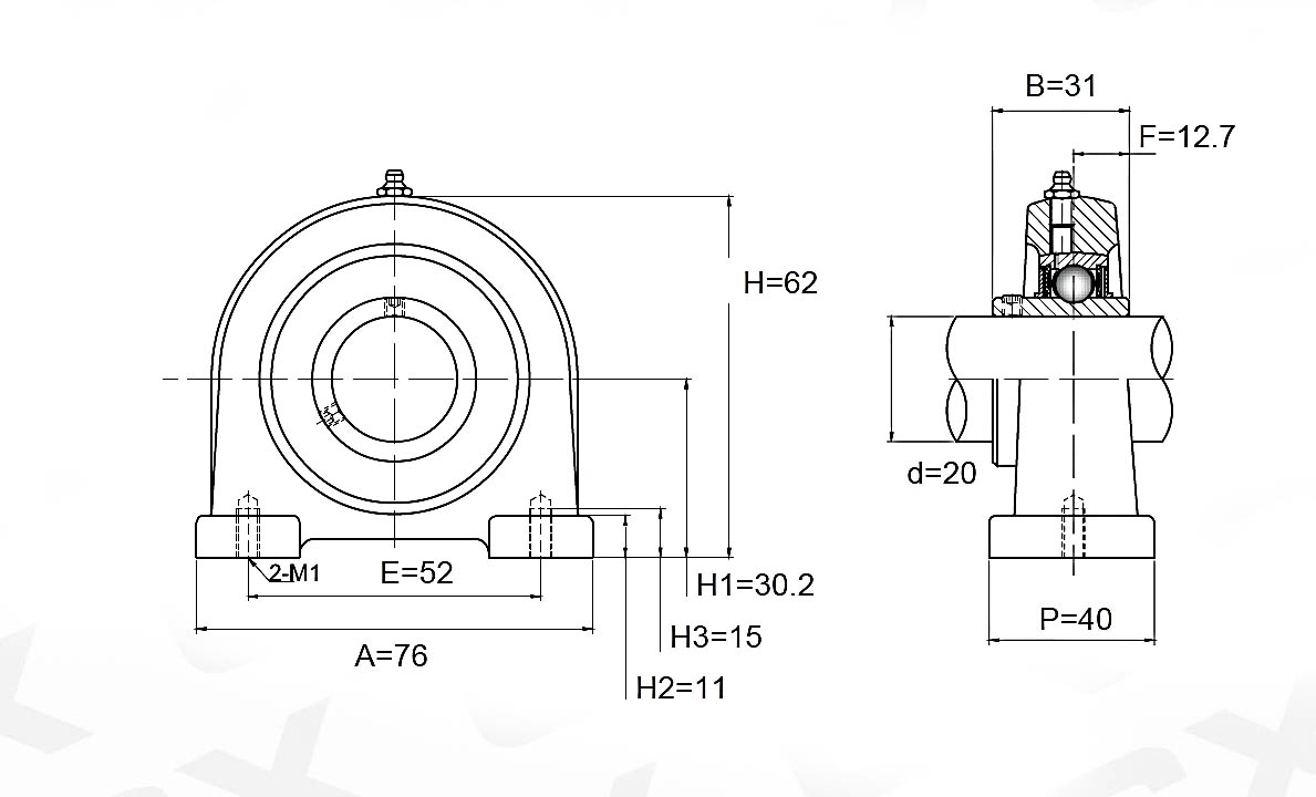 UCPA 204 Łożysko samonastawne w oprawie UCPA204 Marka inny