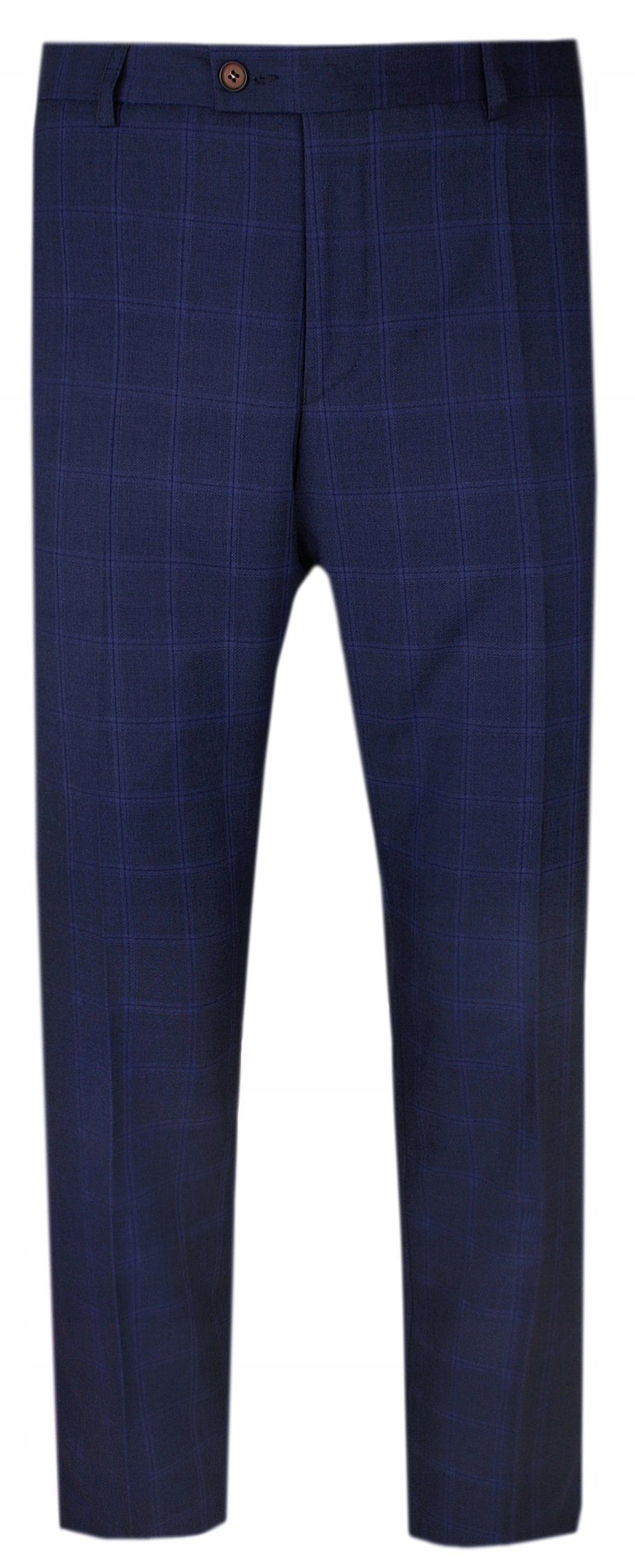 Elegantní pánské společenské kalhoty Casino modré s kostkovaným vzorem 94/170