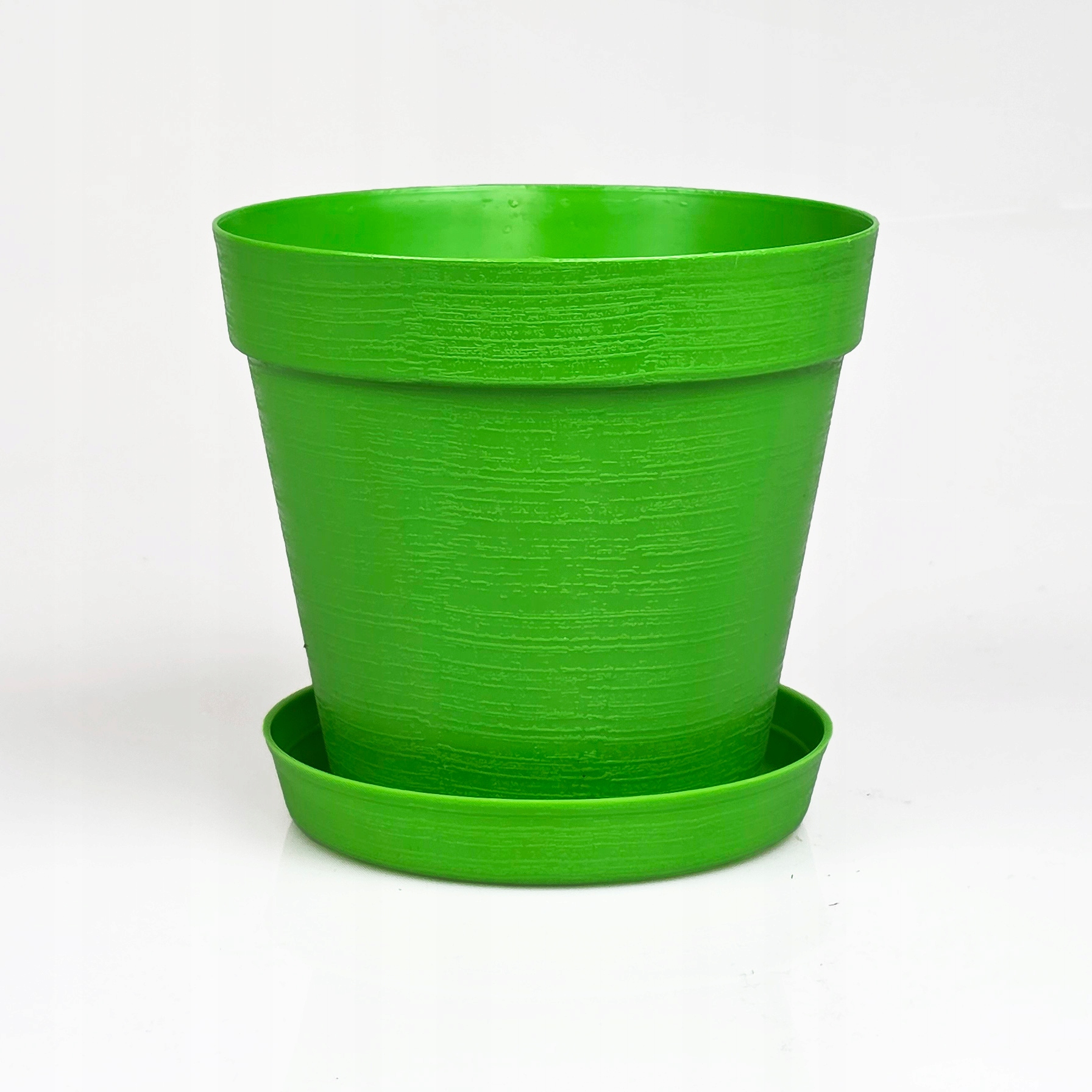 ZESTAW Doniczka 16cm + Podstawka 14cm, 1,77L Stylowy Zestaw EKO, ZIELONY2