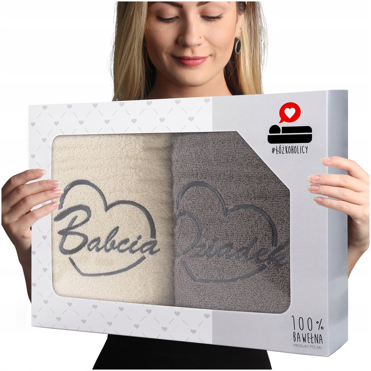 Sada ručníků dárek ke Dni babičky a dědečka 2ks froté 70x140 Luba