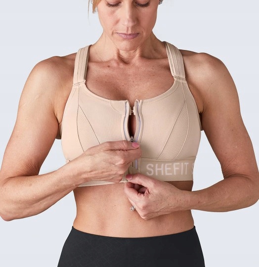 STANIK SPORTOWY SHEFIT BEŻOWY MOCNE PODTRZYMANIE REGULOWANY 2XL Marka inna